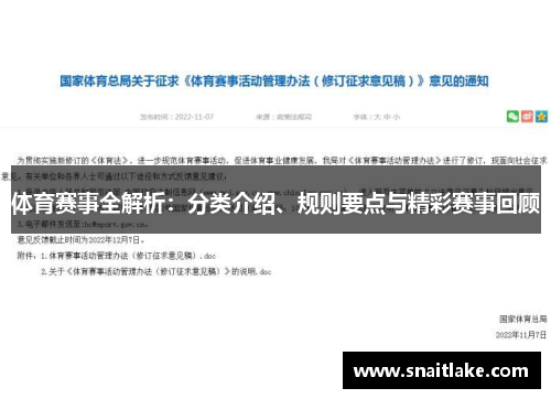 体育赛事全解析:分类介绍、规则要点与精彩赛事回顾 体育赛事全解析:分类介绍、规则要点与精彩赛事回顾